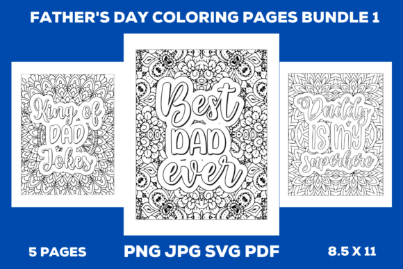 Father's Day Coloring Pages Bundle 1: Graphics & Coloring Pages Amp