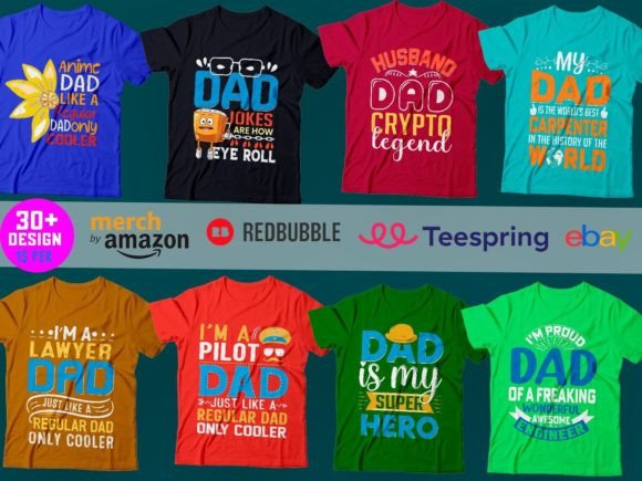 Father’s Day T-Shirt Design Bundle: Graphics & Print Templates