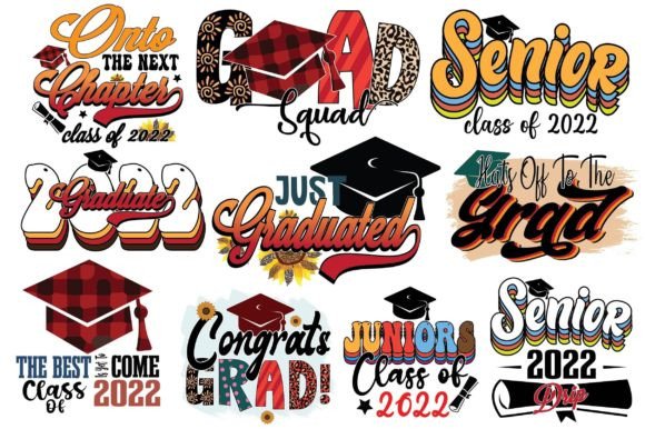 Graduation Sublimation Bundle PNG: Graphics for T-Shirt Designs