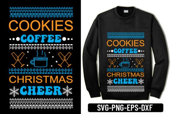 Ugly Sweater - Cookies Coffee Christmas Graphics
