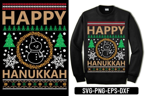 Ugly Sweater - Happy Hanukkah Graphics & T-Shirt Designs