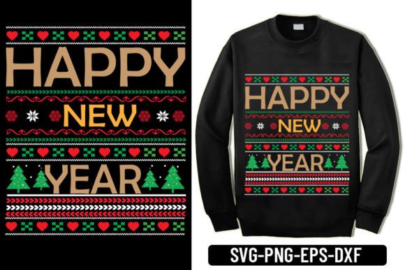 Ugly Sweater -Happy New Year Graphics & T-Shirt Designs