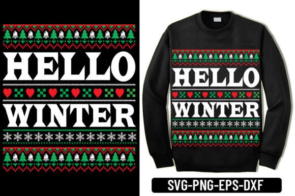 Ugly Sweater -Hello Winter: Graphics for T-Shirt Designs