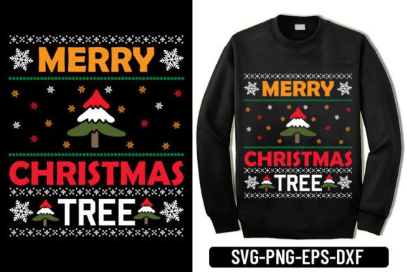 Ugly Sweater - Merry Christmas Tree Graphics