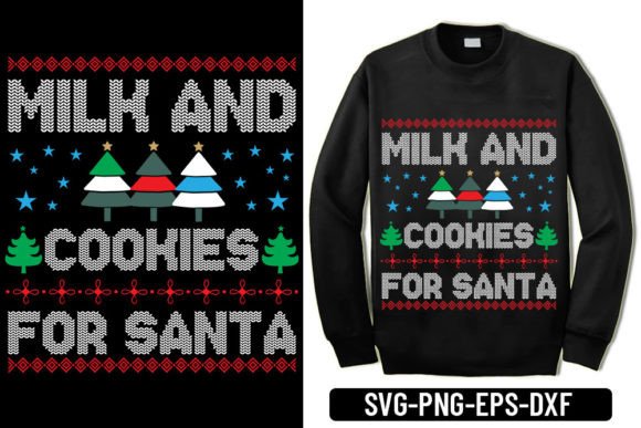Ugly Sweater - Milk Cookies for Santa Graphics