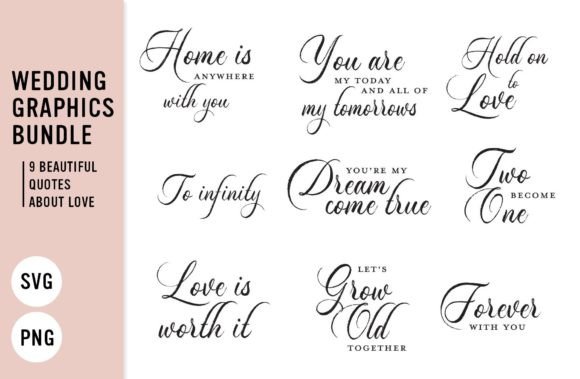 Wedding Love Quotes: Graphics & Print Templates