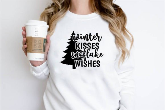 Winter Kisses Snoflake Wishes Graphics & T-Shirt Designs